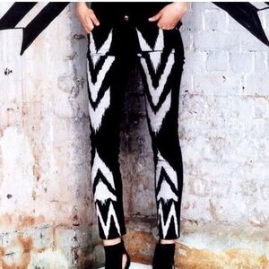 SASS & BIDE  "Full Circle" Ikat Embroidered Low-rise Skinny Jeans - Sz 26
